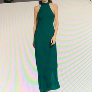 Reformation Teal Halter Maxi Dress